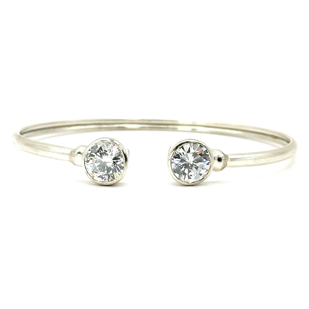 Silpada B2400 Punctuation Sterling Silver & CZ Flexible Cuff Bracelet
